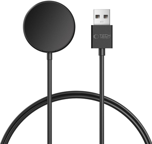 Trådlös laddare Tech-Protect MC03 Ultraboost för Samsung Galaxy Watch Series, USB-A, Svart