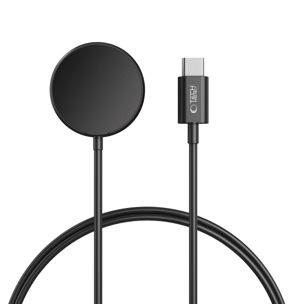 Trådlös laddare Tech-Protect MC03 Ultraboost för Samsung Galaxy Watch Series, USB-C, Svart