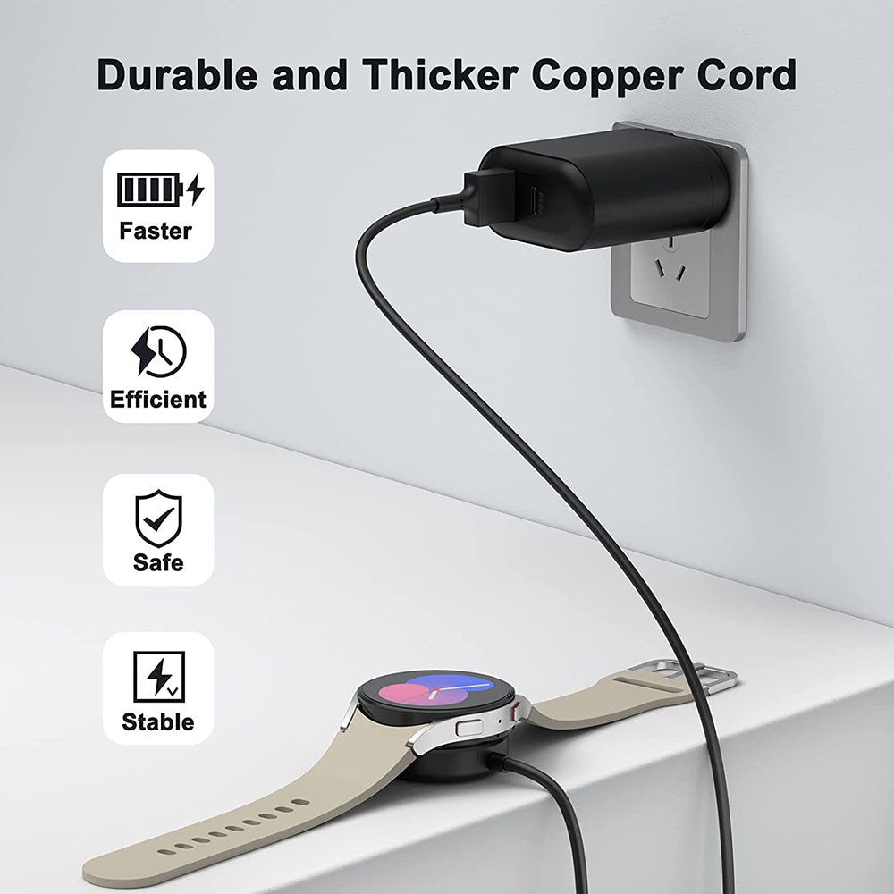 Trådlös laddare Techsuit TSC12 för Samsung Galaxy Watch Series, USB-A, Svart