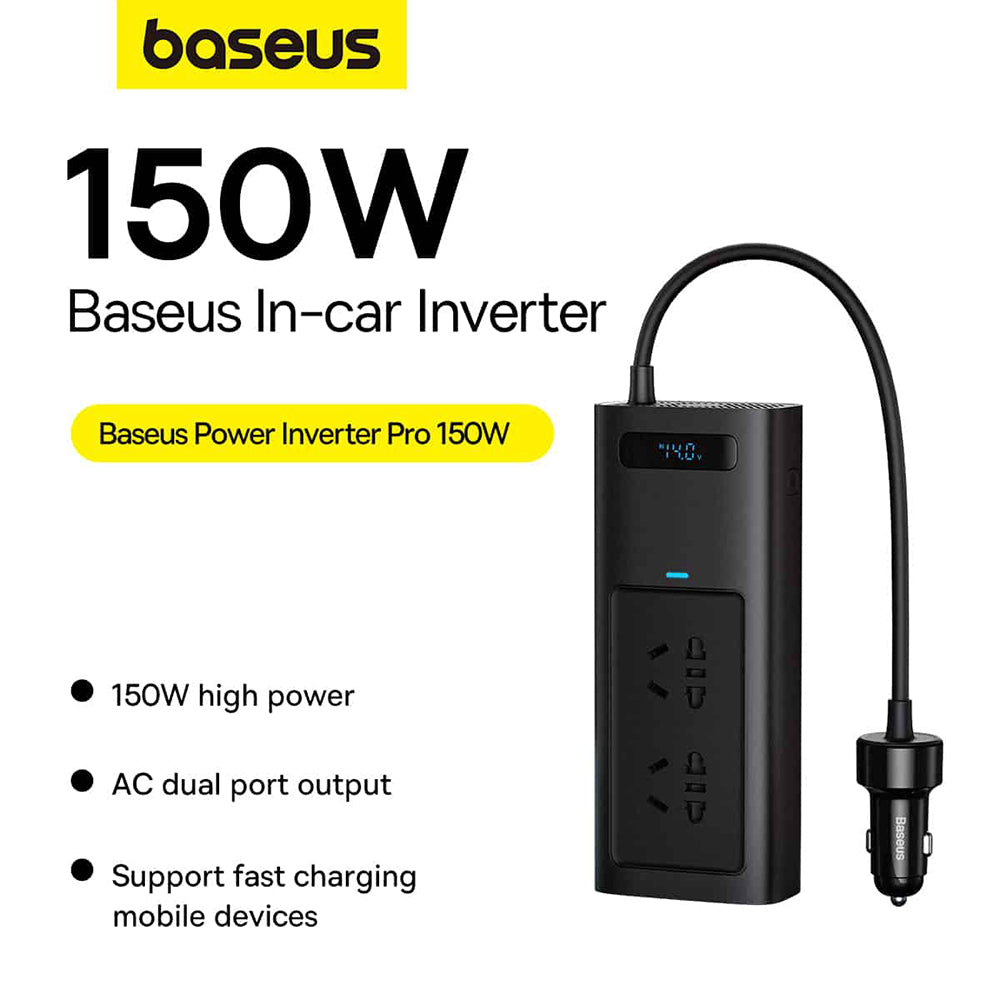 Baseus Power Pro Elektrisk Bilinverter, 150W CGNB020101