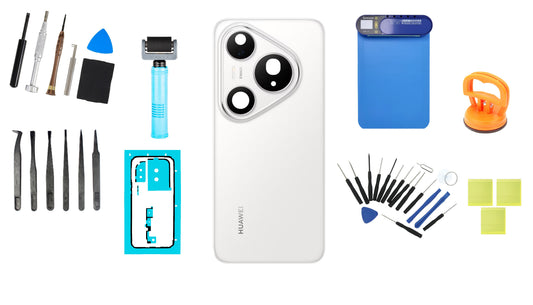 Kit Batterilock Huawei Pura 80 Pro Glazed White Service Pack och Dedikerade Serviceverktyg