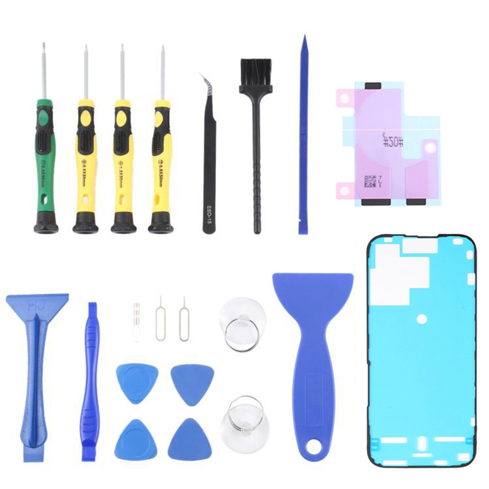 Jiafa JF-8182 reparationskit för batteribyte Apple iPhone 15 Pro, 21in1
