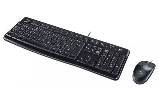Logitech MK120 USB-kabelt tangentbord och muskit, svart