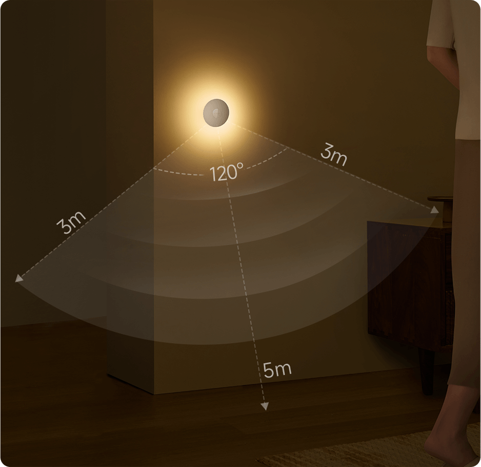 Xiaomi Light 3 LED-nattlampa, 2700K, sensor, vit BHR8978GL