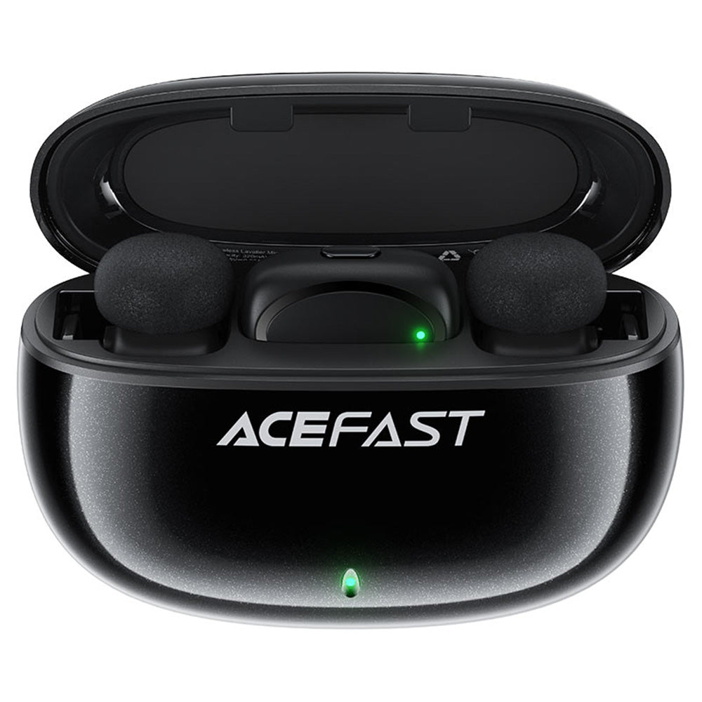 Lavaliermikrofon Acefast R2, USB-C, Set med 2 stycken, Svart