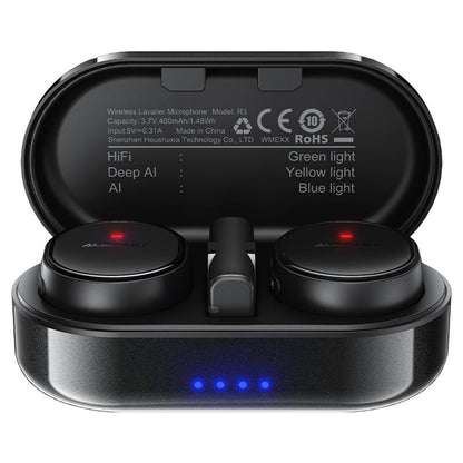 Lavaliermikrofon Acefast R3, USB-C, Set med 2 stycken, Svart
