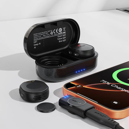 Lavaliermikrofon Acefast R3, USB-C, Set med 2 stycken, Svart