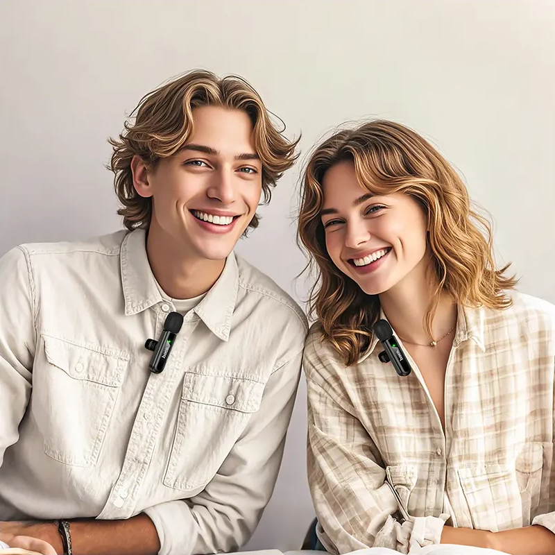 Lavaliermikrofon HOCO L20A, USB-C / Lightning, Set med 2 stycken, Svart