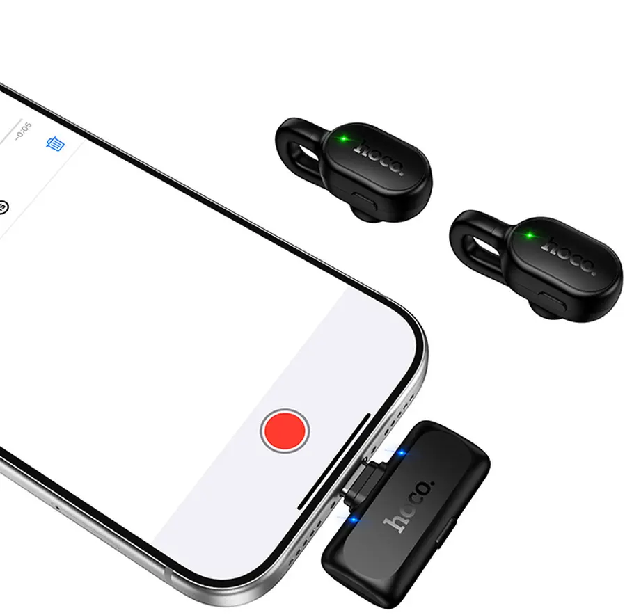 Lavaliermikrofon HOCO L27, USB-C, Set om 2 stycken, Svart