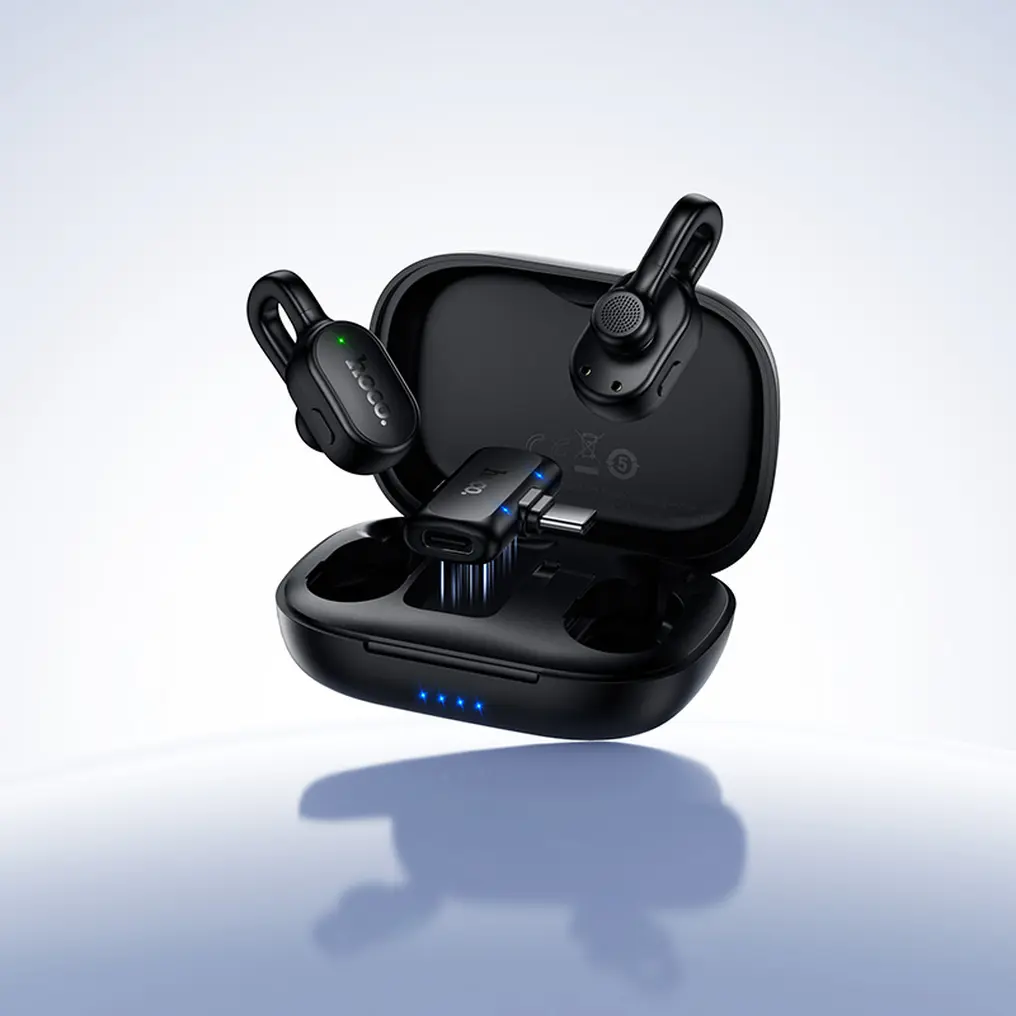 Lavaliermikrofon HOCO L27, USB-C, Set om 2 stycken, Svart