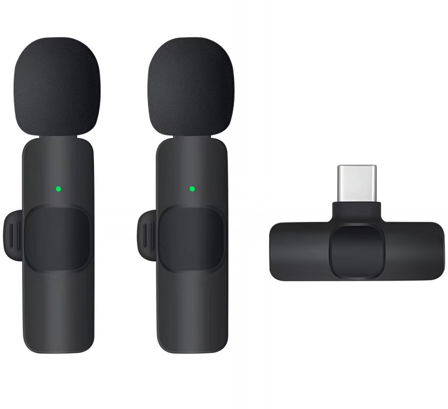 Lavaliermikrofon OEM K1, USB-C, Set om 2 stycken, Svart