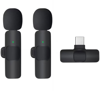 Lavaliermikrofon OEM K1, USB-C, Set om 2 stycken, Svart
