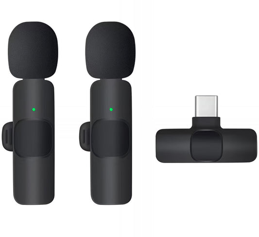 Lavaliermikrofon OEM K1, USB-C, Set om 2 stycken, Svart