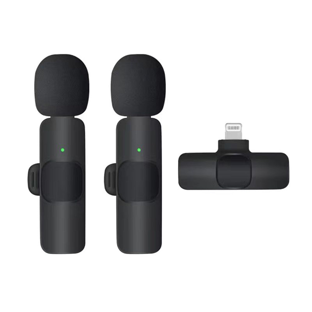 Lavaliermikrofon Techsuit LW1, Lightning, Set om 2 stycken, Svart
