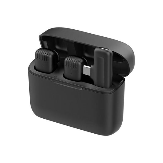 Techsuit LW4 Lavalier, USB-C, Set om 2, Svart
