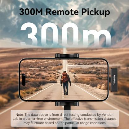 Vention Clip-On Lavalier, USB-C, Set med 2 stycken, Svart