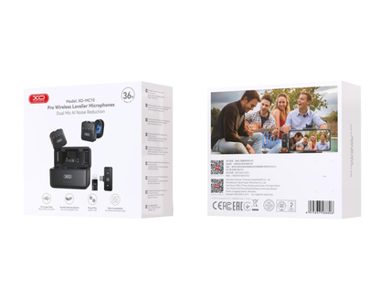 Lavaliermikrofon XO Design MC15 Dual, USB-C / Lightning, Set om 2 stycken, Svart