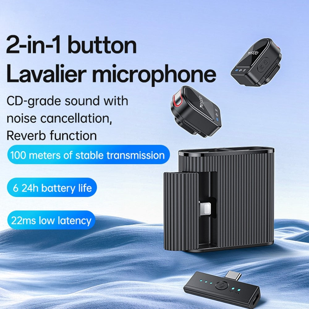 Yesido KR19 Lavalier, USB-C / Lightning, Set of 2 pieces, Black