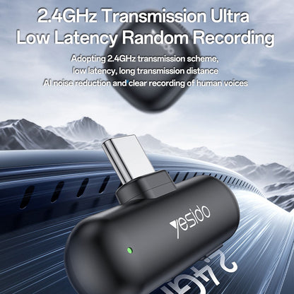 Lavaliermikrofon Yesido KR21, USB-C, Set med 2 stycken, Svart