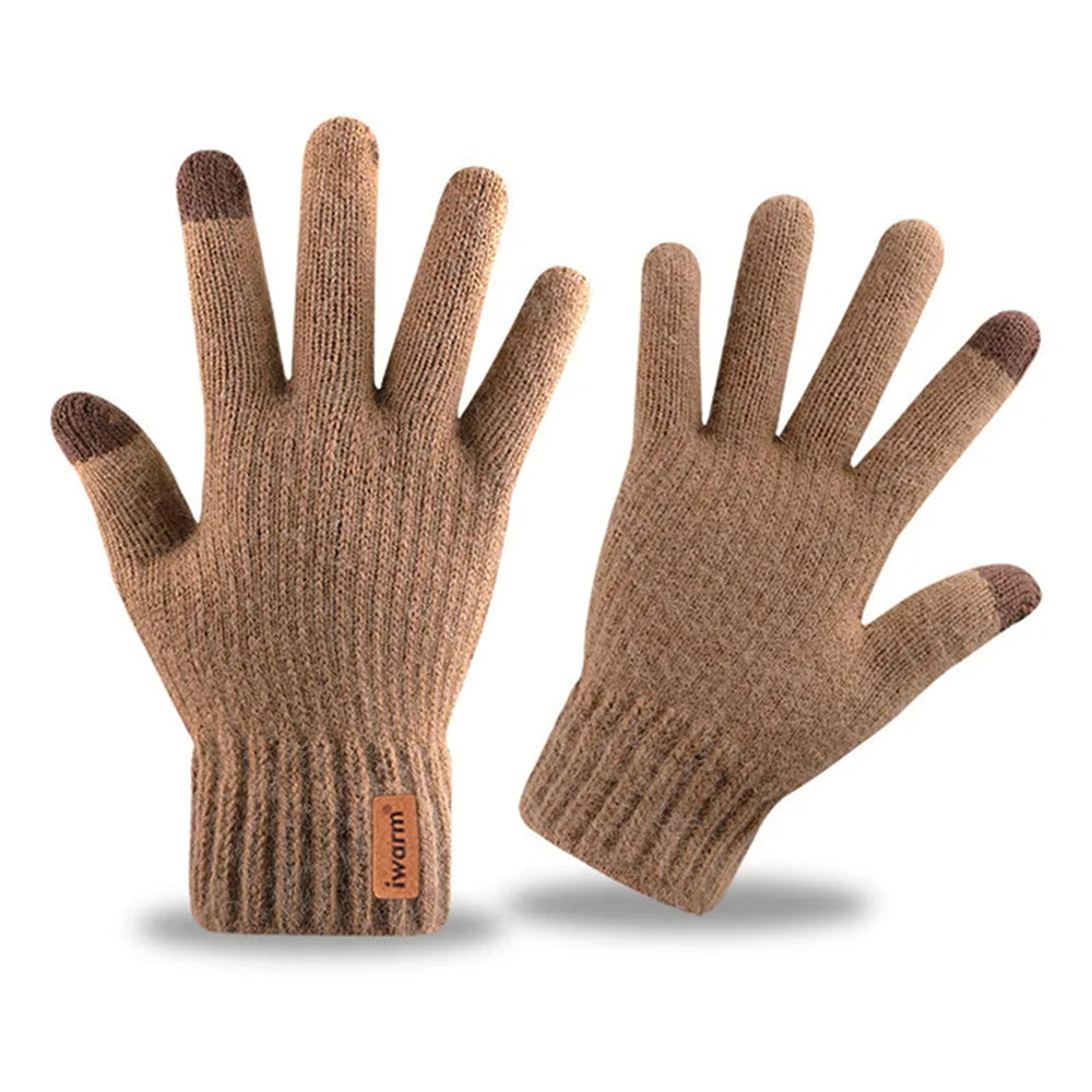 Iwarm ST0016 Taktile Vinterhandskar, Storlek 22cm, Brun