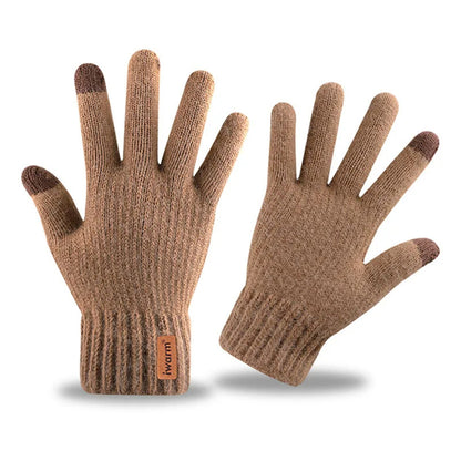 Iwarm ST0016 Taktile Vinterhandskar, Storlek 22cm, Brun