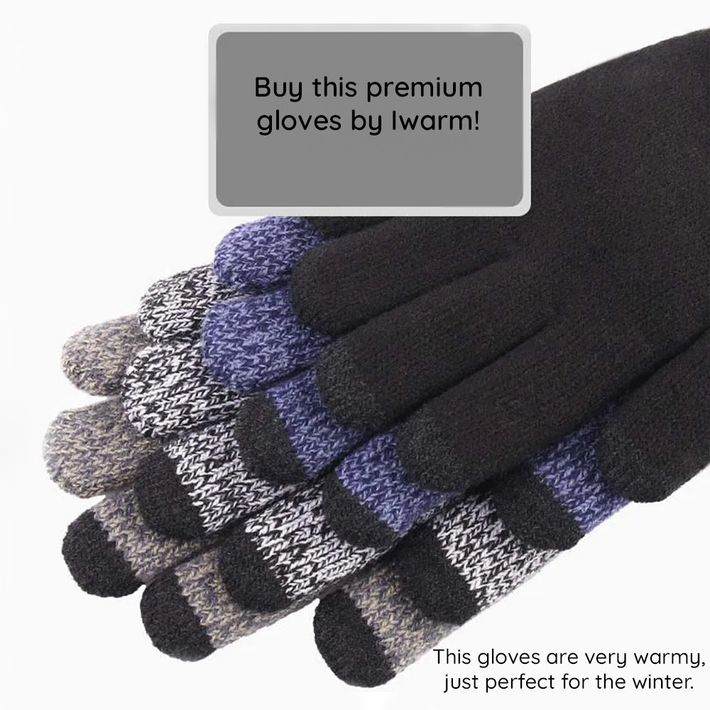 Iwarm ST0018 Taktile Vinterhandskar, Storlek 23cm, Grå