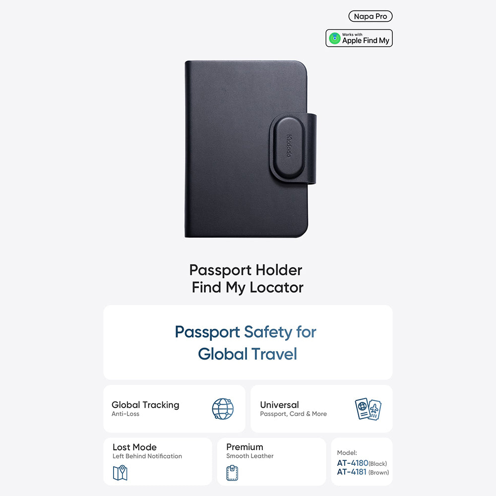Mcdodo SmartTag Passport Napa Pro AT-4180 för iOS-serien, svart
