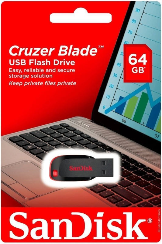Extern USB-A-minne SanDisk Cruzer Blade, 64Gb SDCZ50-064G-B35