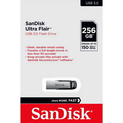 Extern minne USB-A 3.0 SanDisk Ultra Flair, 256Gb SDCZ73-256G-G46