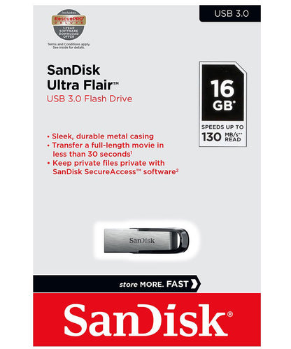 Externminne USB-A 3.0 SanDisk Ultra Flair, 16Gb SDCZ73-016G-G46
