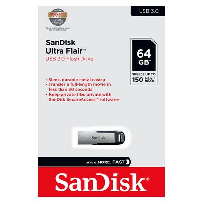 Extern USB-A 3.0-minne SanDisk Ultra Flair, 64Gb SDCZ73-064G-G46