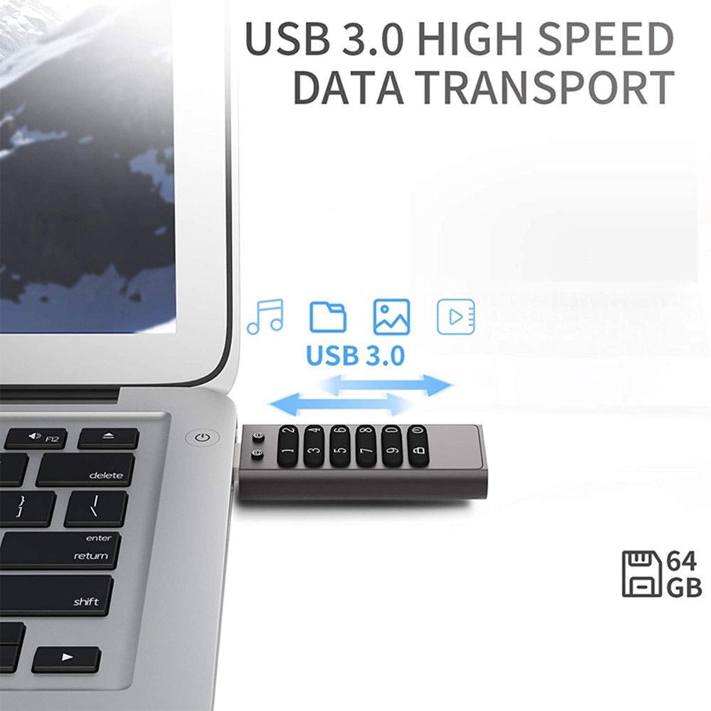 Extern USB-A 3.0 OEM XC002 KeySecure-minne, 64Gb