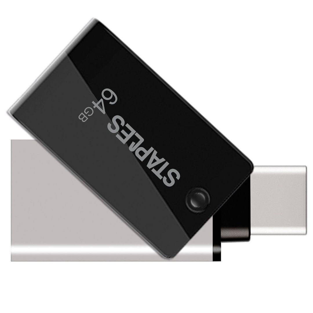 Externminne USB-A 3.1 / USB-C Staples K23, 64Gb EKMMD64GK233CST