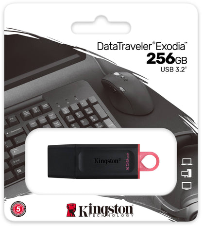Externminne USB-A 3.2 Kingston DT Exodia, 256Gb DTX/256GB