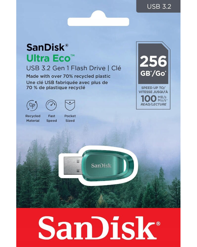 Externminne USB-A 3.2 SanDisk Ultra Eco, 256Gb SDCZ96-256G-G46