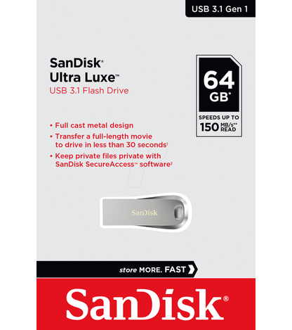 Externminne USB-A 3.2 SanDisk Ultra Luxe, 64Gb SDCZ74-064G-G46