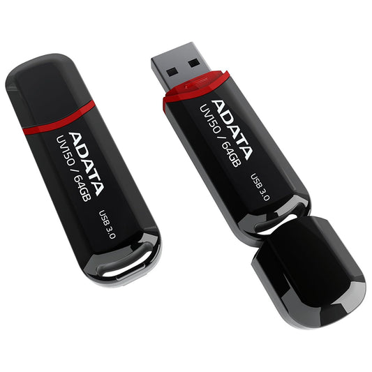 Externt USB-A 3.2-minne Adata UV150, 64 GB AUV150-64G-RBK