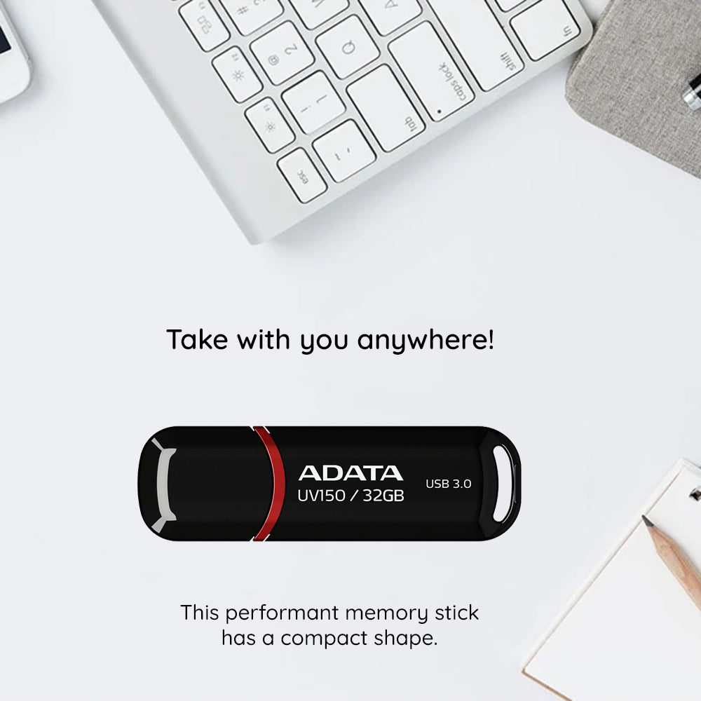 Externt USB-A 3.2-minne Adata UV150, 64 GB AUV150-64G-RBK