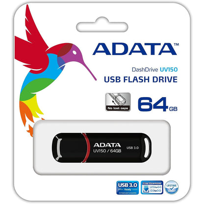 Externt USB-A 3.2-minne Adata UV150, 64 GB AUV150-64G-RBK