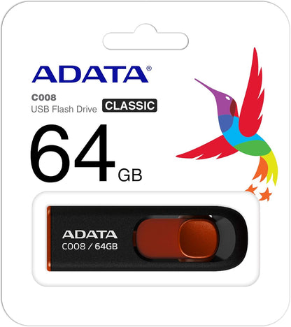 Externminne USB-A Adata C008, 64Gb AC008-64G-RKD