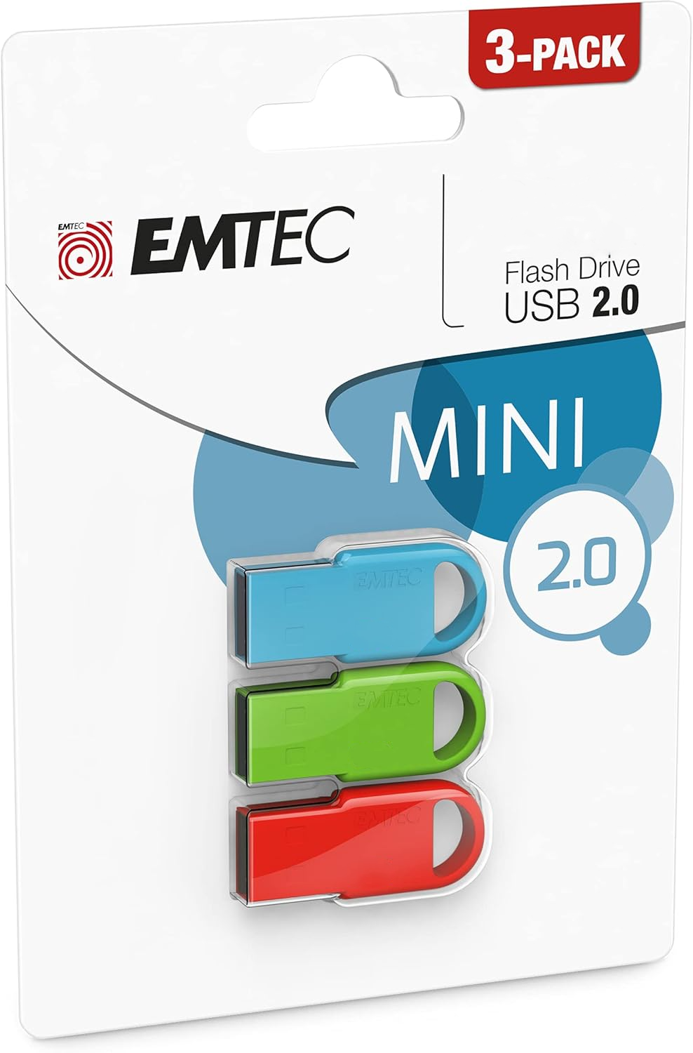 Externminne USB-A Emtec D250 Mini, 16Gb, Set om 3 stycken ECMMD16GD252P3