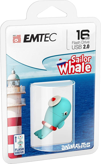 Externminne USB-A Emtec M337 Whale, 16Gb ECMMD16GM337