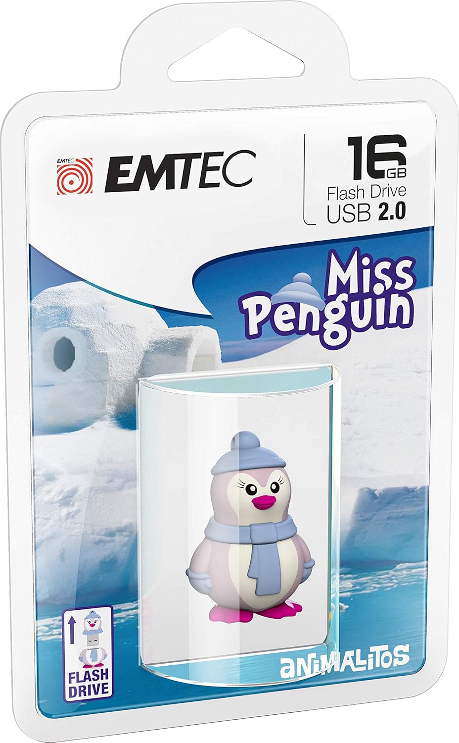 Externminne USB-A Emtec M336 Miss Penguin, 16Gb ECMMD16GM336