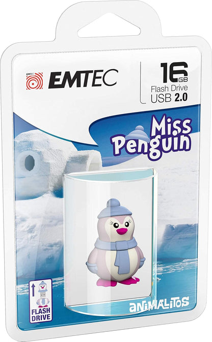 Externminne USB-A Emtec M336 Miss Penguin, 16Gb ECMMD16GM336