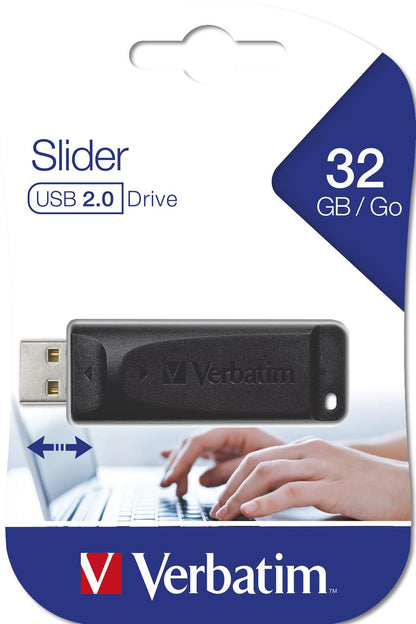 Extern USB-A-minne Verbatim PenDrive Slider, 32Gb 98697