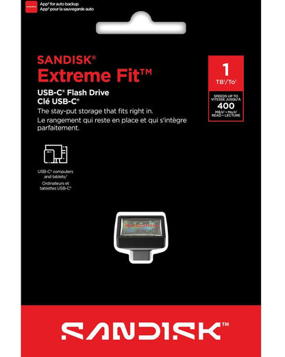 Extern USB-C-minne SanDisk Extreme Fit, 1TB SDCZ530-1T00-G46