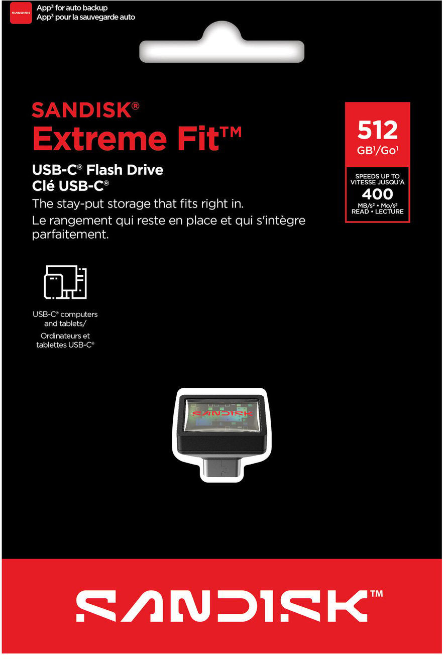 Externminne USB-C SanDisk Extreme Fit, 512Gb SDCZ530-512G-G46