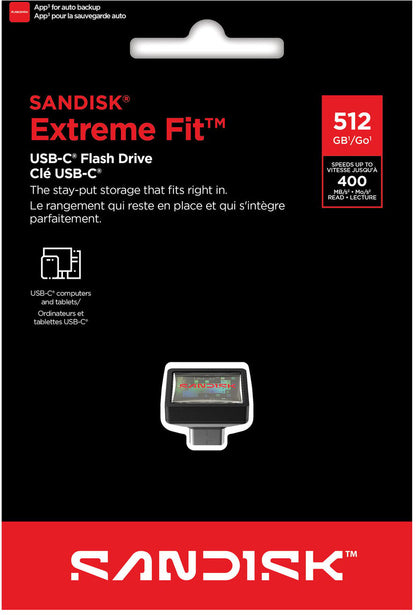 Externminne USB-C SanDisk Extreme Fit, 512Gb SDCZ530-512G-G46