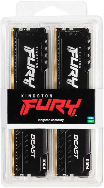 Kingston Fury Beast RAM-minne, DDR4, 2 x 16GB, 3200MHz KF432C16BBK2/32