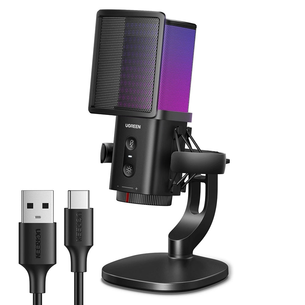 Cardioid Mikrofon UGREEN CM581 (65629), RGB, USB-C, 1.5m, Svart